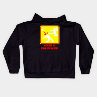 Beware Of Kung Fu Master Yellow Kids Hoodie